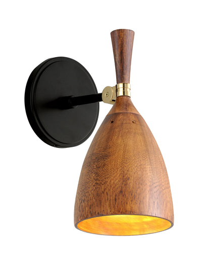 Corbett Lighting - 280-11 - One Light Wall Sconce - Utopia - Black Brass Acacia Wood Shades