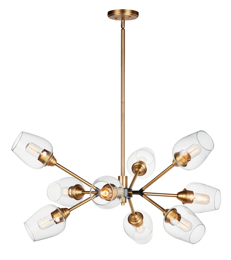 Maxim - 26345CLABBK - Nine Light Chandelier - Savvy - Antique Brass / Black