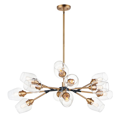 Maxim - 26347CLABBK - 12 Light Chandelier - Savvy - Antique Brass / Black