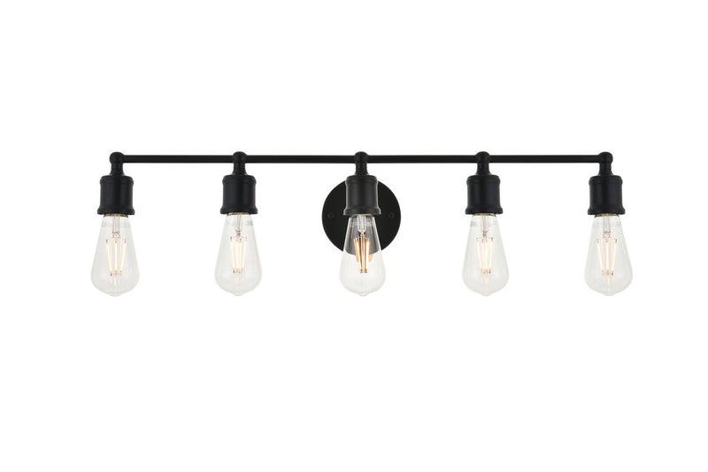 Elegant Lighting - LD4028W29BK - Five Light Wall Sconce - Serif - Black