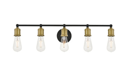 Elegant Lighting - LD4028W29BRB - Five Light Wall Sconce - Serif - Brass And Black