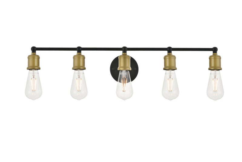 Elegant Lighting - LD4028W29BRB - Five Light Wall Sconce - Serif - Brass And Black