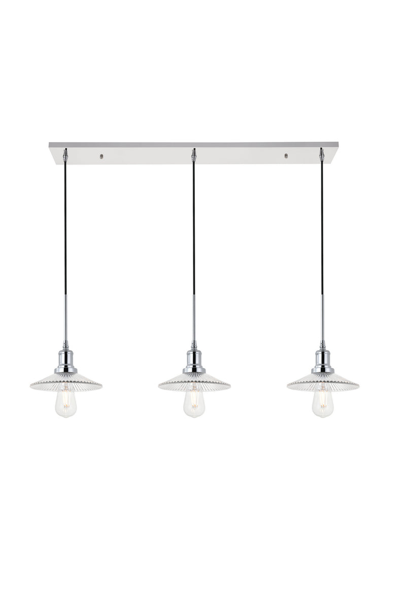 Elegant Lighting - LD4040D41C - Three Light Pendant - Waltz - Chrome And Clear