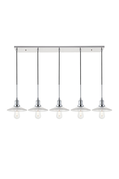 Elegant Lighting - LD4040D48C - Five Light Pendant - Waltz - Chrome And Clear