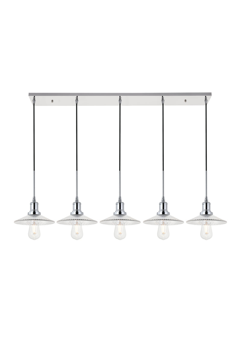 Elegant Lighting - LD4040D48C - Five Light Pendant - Waltz - Chrome And Clear