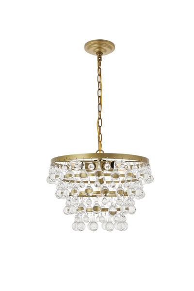 Elegant Lighting - LD5016D17BR - Five Light Pendant - Kora - Brass And Clear