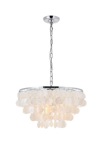 Elegant Lighting - LD5050D20C - Four Light Pendant - Selene - Chrome And White