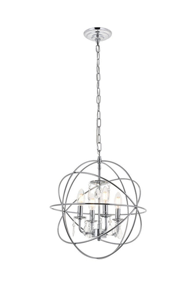 Elegant Lighting - LD5055D16C - Four Light Pendant - Wallace - Chrome And Clear