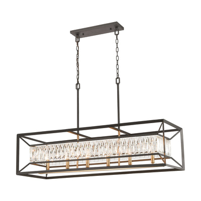 ELK Home - 11186/6 - Six Light Linear Chandelier - Starlight - Charcoal