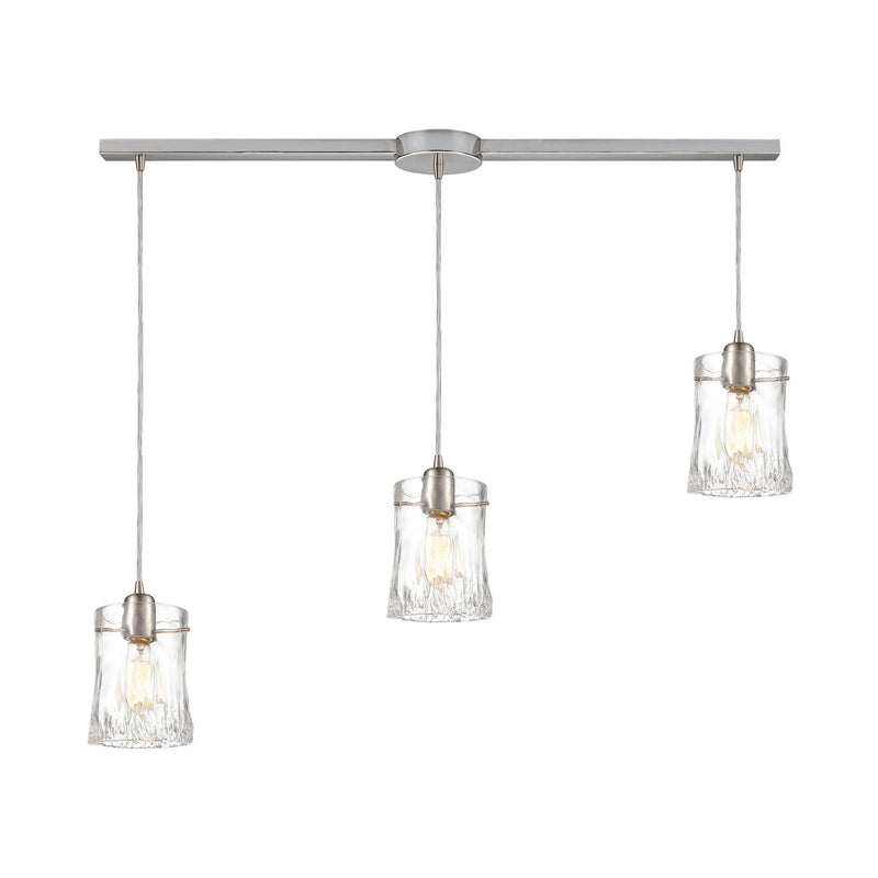 ELK Home - 21200/3L - Three Light Pendant - Hand Formed Glass - Satin Nickel