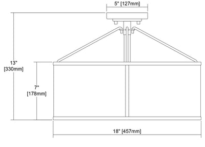 Diffusion Semi Flush Mount