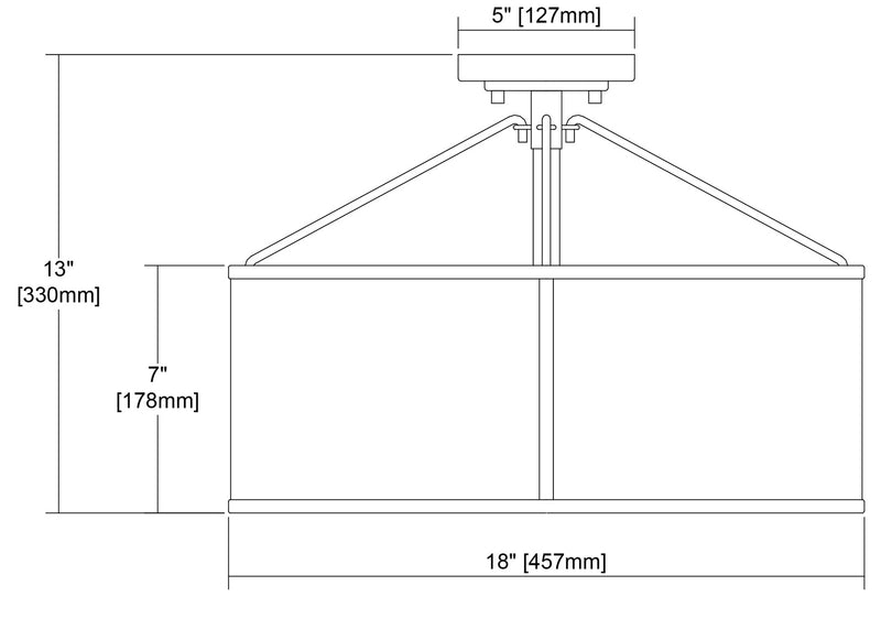 Diffusion Semi Flush Mount