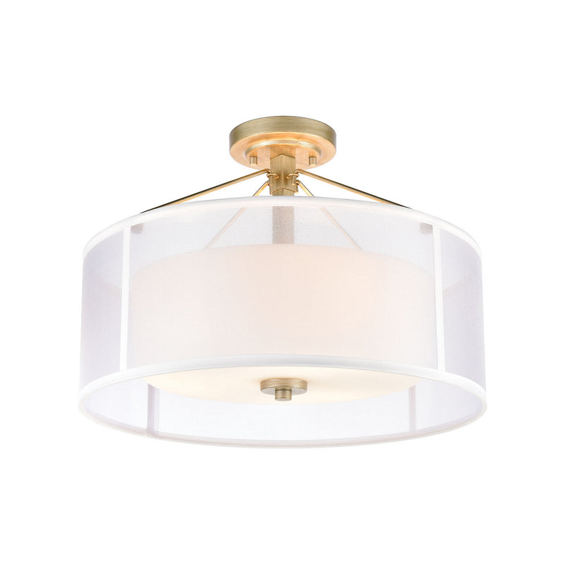 ELK Home - 57034/3 - Three Light Semi Flush Mount - Diffusion - Aged Silver