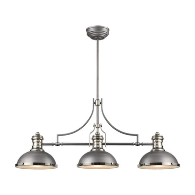 ELK Home - 67237-3 - Three Light Linear Chandelier - Chadwick - Weathered Zinc