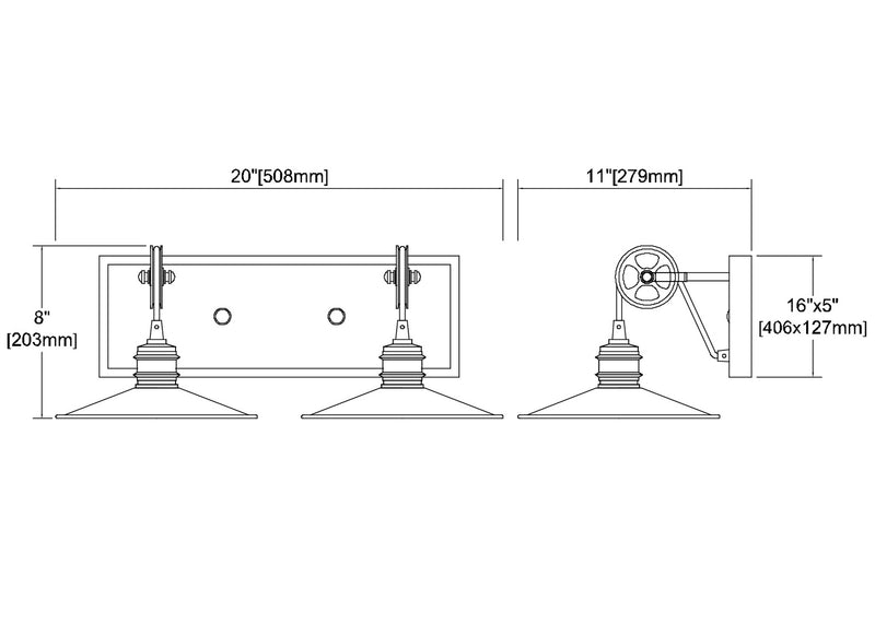 Spindle Wheel Vanity Light