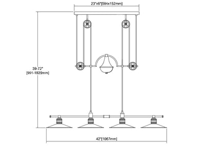 Spindle Wheel Chandelier