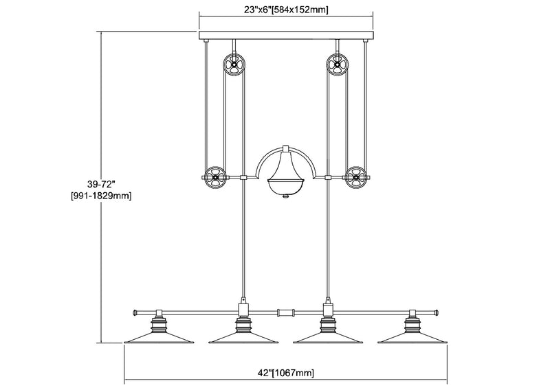 Spindle Wheel Chandelier