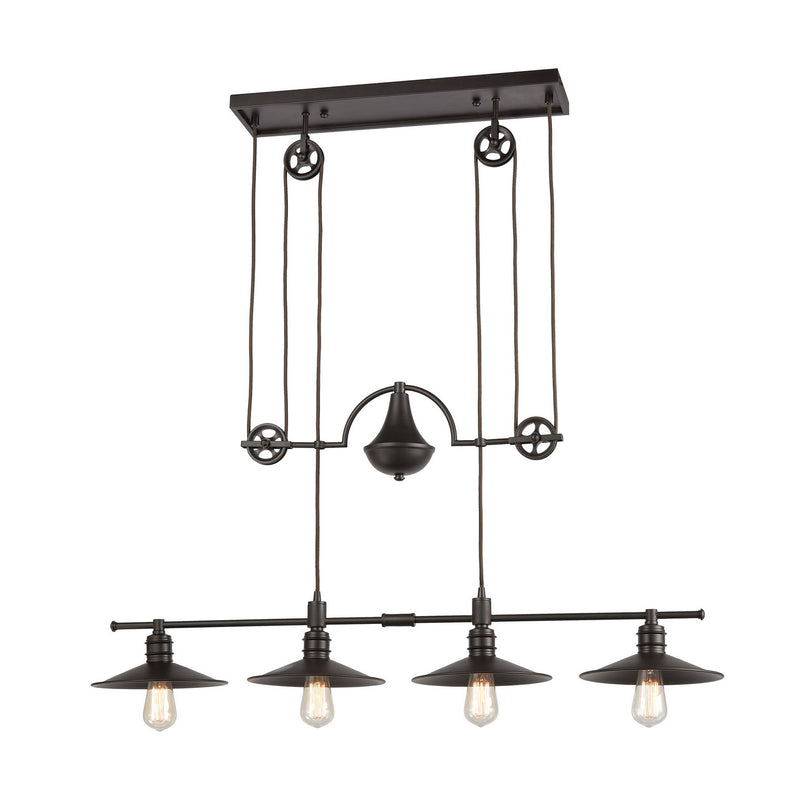 ELK Home - 69089/4 - Four Light Linear Chandelier - Spindle Wheel - Oil Rubbed Bronze