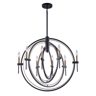 Artcraft - AC11458 - Eight Light Chandelier - Anglesey - Matte Black & Harvest Brass