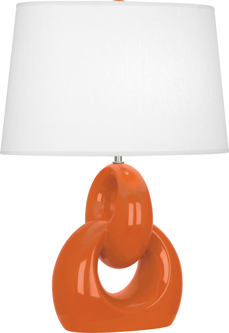Robert Abbey - PM981 - One Light Table Lamp - Fusion - Pumpkin Glazed w/Polished Nickel
