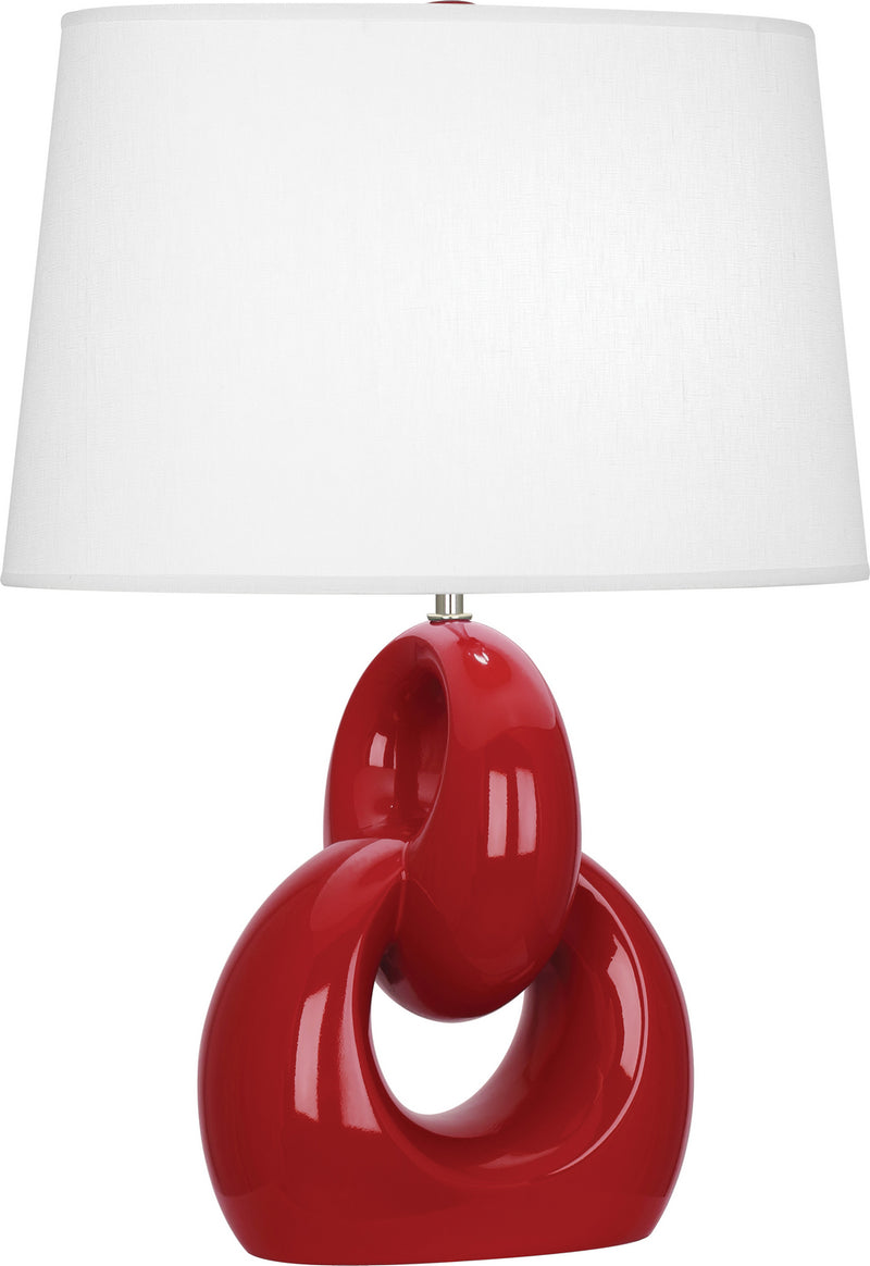 Robert Abbey - RR981 - One Light Table Lamp - Fusion - Ruby Red Glazed w/Polished Nickel