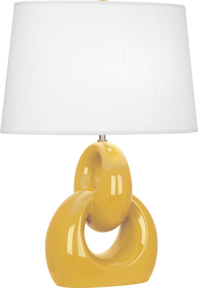 Robert Abbey - SU981 - One Light Table Lamp - Fusion - Sunset Yellow Glazed w/Polished Nickel