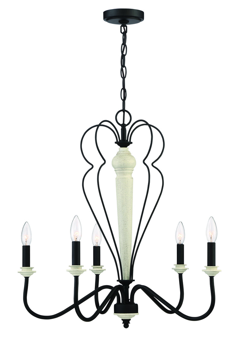 Craftmade - 52525-CWESP - Five Light Chandelier - Anna - Cottage White / Espresso