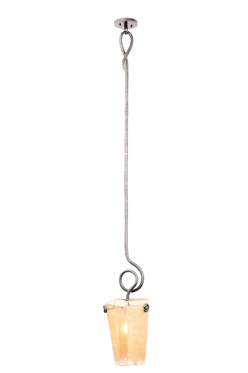 Kalco - 4301PS/ANTQ - One Light Pendant - Tribecca - Pearl Silver