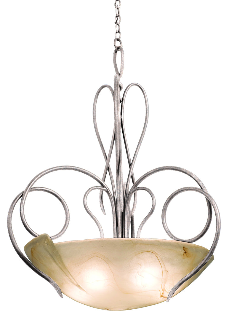 Kalco - 4306PS/ANTQ - Five Light Pendant - Tribecca - Pearl Silver