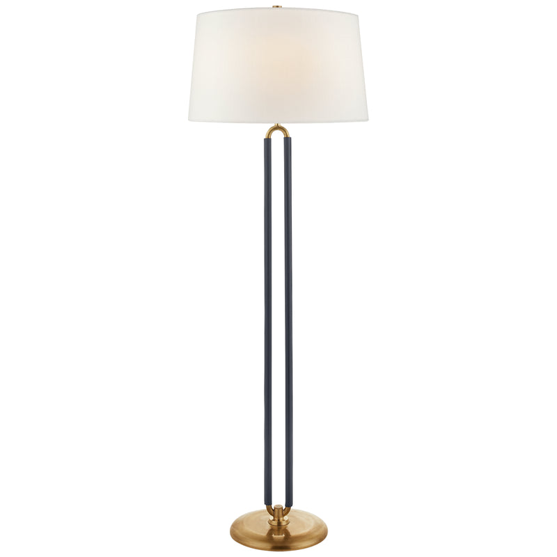 Ralph Lauren - RL 1533NB/NVY-L - Two Light Floor Lamp - Cody - Natural Brass and Navy Leather