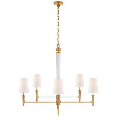 Visual Comfort Signature - TOB 5943HAB-L - Eight Light Chandelier - Lyra - Hand-Rubbed Antique Brass and Crystal