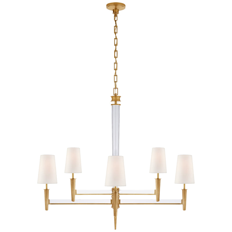 Visual Comfort Signature - TOB 5943HAB-L - Eight Light Chandelier - Lyra - Hand-Rubbed Antique Brass and Crystal