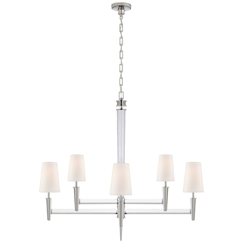 Visual Comfort Signature - TOB 5943PN-L - Eight Light Chandelier - Lyra - Polished Nickel and Crystal