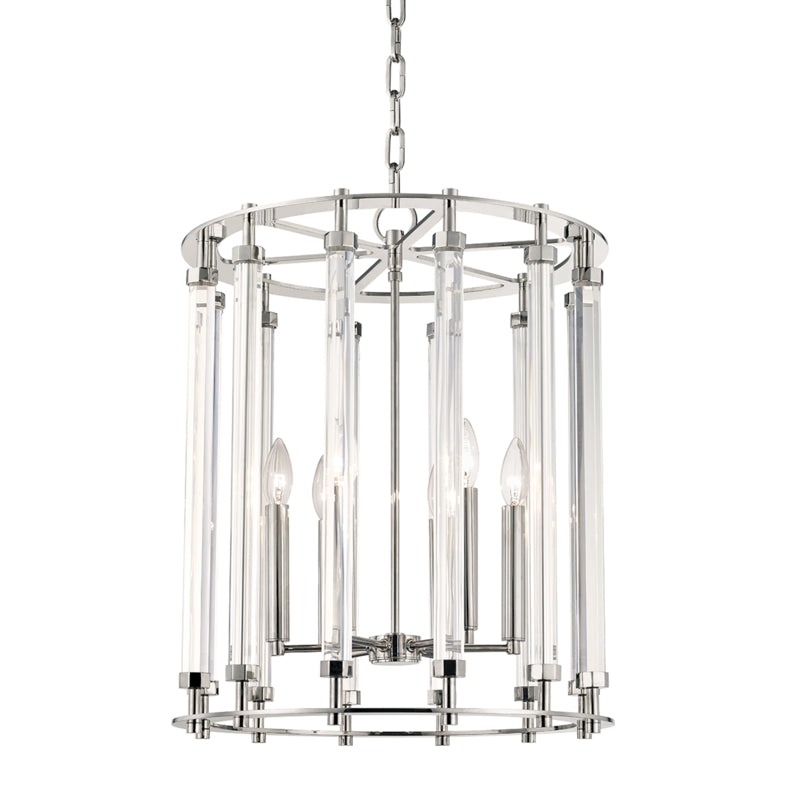 Hudson Valley - 2818-PN - Six Light Pendant - Haddon - Polished Nickel