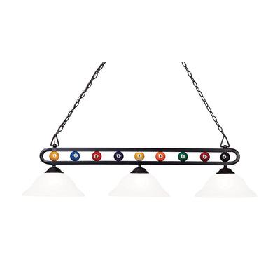 ELK Home - BIS9301 - Three Light Linear Chandelier - Billiard Motif - Matte Black