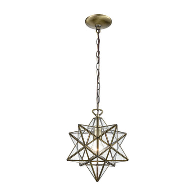 ELK Home - 1145-020 - One Light Mini Pendant - Moravian Star - Antique Brass