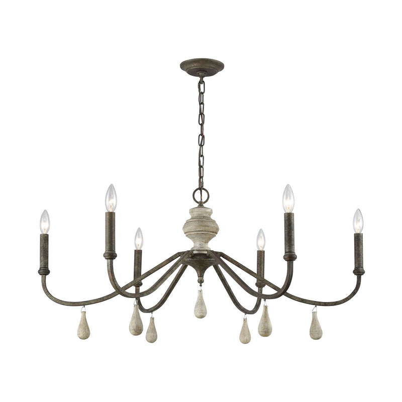 ELK Home - D3871 - Six Light Chandelier - French Connection - Malted Rust