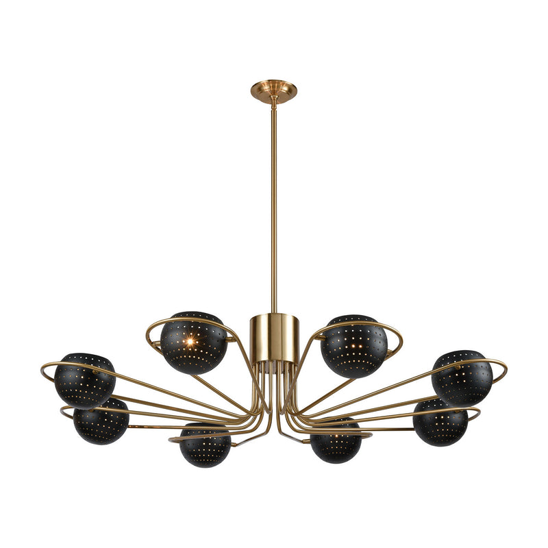 ELK Home - D3875 - Eight Light Chandelier - Scarab - Aged Brass