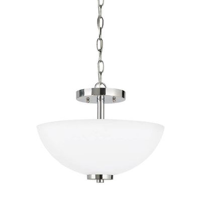 Oslo-Two Light Semi-Flush Convertible Pendant