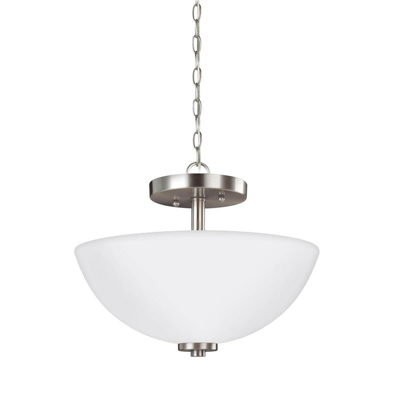 Oslo-Two Light Semi-Flush Convertible Pendant