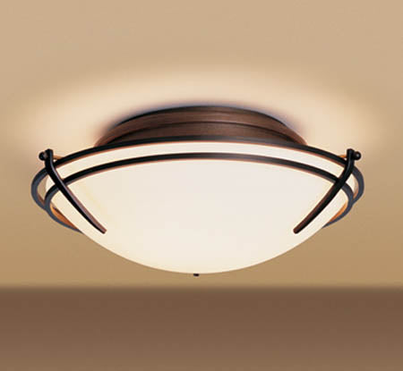 Hubbardton Forge - 124402-SKT-07-GG0098 - Two Light Semi-Flush Mount - Presidio Tryne - Dark Smoke