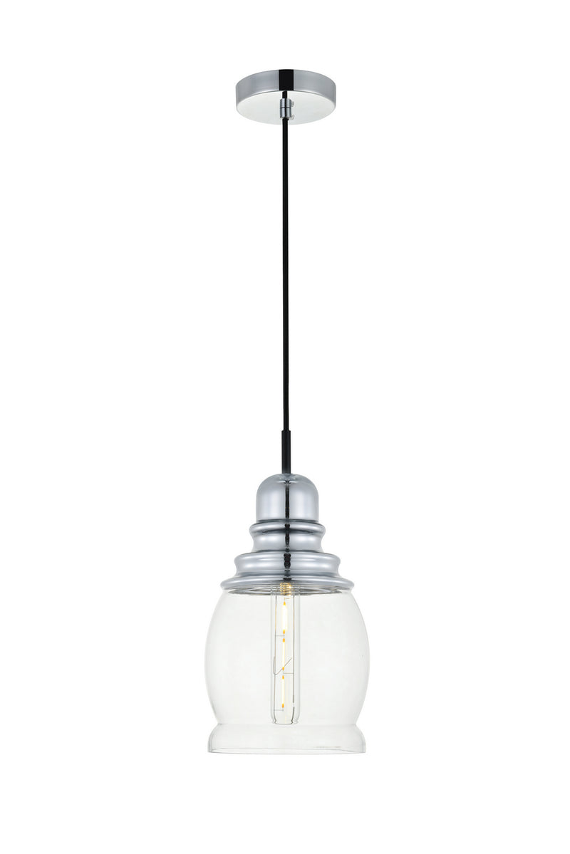 Elegant Lighting - LD2238C - One Light Pendant - Kenna - Chrome And Clear