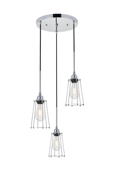 Elegant Lighting - LD4047D16C - Three Light Pendant - Auspice - Chrome