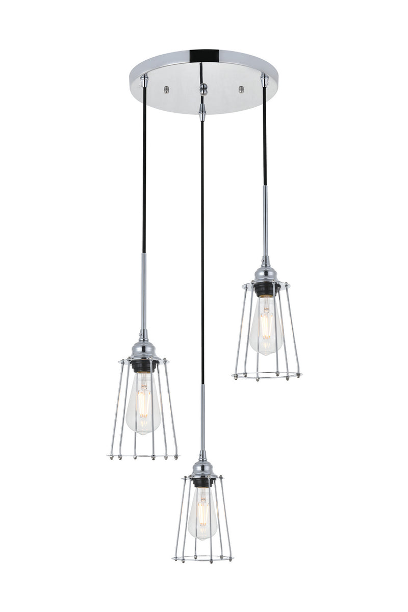 Elegant Lighting - LD4047D16C - Three Light Pendant - Auspice - Chrome