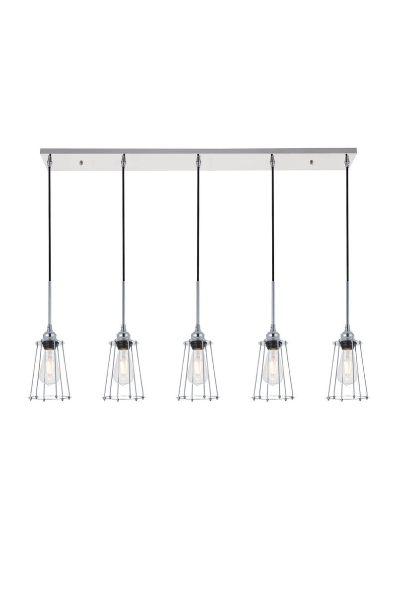 Elegant Lighting - LD4047D46C - Five Light Pendant - Auspice - Chrome