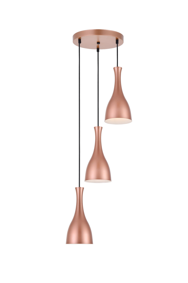 Elegant Lighting - LD2408HG - Three Light Pendant - Aiken - Honey Gold